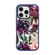 iPhone 16 Pro Impact Case MagSafe Compatible Botanical burgundy purple pink green watercolor floral