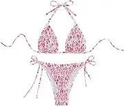[rockible] Two Piece Swimsuit Tankini Halter String Triangle Bikini Set for Summer Party