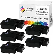 Cartridge Planet 5 Pack Black Compatible Toner Cartridge for Fuji Xerox CT202264 (2000 Pages) for Fuji Xerox DocuPrint CM225fw CM115w CP225w CP116w CP115w CM225 CM115 CP225 CP116 CP115