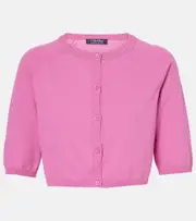['S Max Mara] 'S Max Mara Pam cropped cotton cardigan UK 14 pink