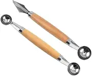 Ciieeo Melon Scooper Fruit Scooper Set 2pcs Melon Baller for Household Stainless Steel Fruit Accessory