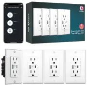 Versatile Smart Outlet with Timer - USB & Type C, Alexa/Google Home Compatible