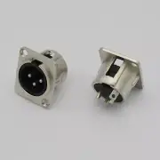 3 Pack Lot XLR 3-Pin Male Panel Mount Chassis Microphone Jack Audio Connector