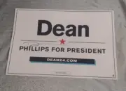Dean Phillips 2024 Prez Candidate Signed Official Campaign Placard/Rally Sign