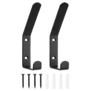 2Pcs Coat Hooks, 20x138mm Stylish and Sturdy Modern Metal Wall Hooks, Black
