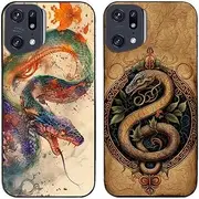 2 Pcs/Lot Cool Snake Printed TPU Soft Gel Silicone Back Phone Case Cover (Case for Oppo Find X5 Pro)