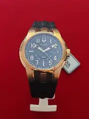 Bulova Accutron Eagle Pilot 64B110 – Swiss Quartz GMT Men's Dress Watch
