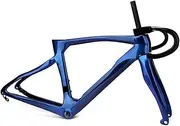 700C Road Bike Frameset Carbon Disc Brake Frame 44/46.5/50/51.5/53/54/55/56/cm Thru Axle 100/142mm Internal Routing Frame + Handlebar (Size : 50cm)