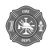 Black White Fire Department Logo Sticker Firefighter Dept Car Truck Window Decal