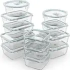 24 Pc Airtight Glass Food Storage Containers - Glass Meal Prep Containers - F...