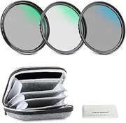 NEEWER 77mm UV/CPL/ND Lens Filter Kit with Hard Shell Storage Case, Multicoated Optical Glass & Aluminum Alloy Frame, UV + Circular Polarizer (CPL) + Neutral Density (ND4) Filter for Camera Lens