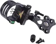 AMEYXGS Adjustable Compound Bow Sight Fiber Optic 5 Pin Aluminum Alloy Bow Sight 0.019'' for Compound Bow Archery Hunting (Black)