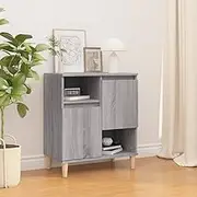 Sideboard Grey Sonoma 60x35x70 cm Engineered Wood with Wooden Feet, Storage Cabinet for Living Room, Hallway, Office