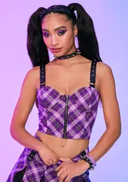 [HOROSCOPEZ] Intuition On Point Plaid Corset Top