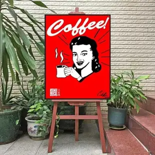 廣告牌 1.5米黑色白色咖啡色kt板架 廣告畫架木制海報展架展示架立式落地 阿薩布魯