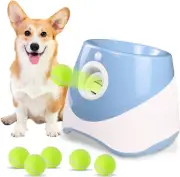 Automatic Ball Launcher for Dogs - Interactive with 6 Mini Tennis Balls (Blue)