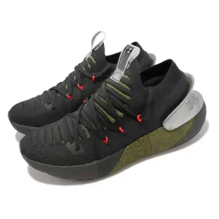 【UNDER ARMOUR】慢跑鞋 HOVR Phantom 3 男鞋 黑 綠 緩震 支撐 運動鞋 針織鞋面 UA(3025520001)