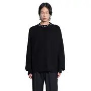 [JIL SANDER] Crewneck Jumper with Stud Application Black