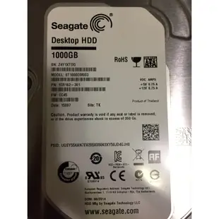 二手 希捷 Seagate 1TB SATA 3.5吋 硬碟 ST1000DM003