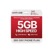$15/Month | Infimobile Prepaid Plan 12 Months Verizon | 5GB High-Speed Data P...
