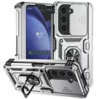 For Samsung Galaxy Z Fold 6/5/4 Hinge Ring Stand Magnetic Case +Slide Lens Cover
