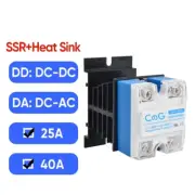 Solid State Relay Single Phase SSR Heat Sink AC Input 3-32VDC 25A 40A DC Kit