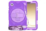 Samsung Galaxy Tab A9 8.7 inch 2023 Rotatable Hand Strap Pencil Holder & Shoulder Strap Kids Super-Hero Case-Purple&Purple