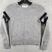 Dylan Gray Merino Wool Stripe Sleeve Sweater Boys S Gray/Black Crewneck Pullover