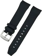 [VEVEL] 21mm 22mm Curved End Rubber Watchband For Tissot T120 Seastar T120407A T120417A Black Orange Silicone Watch Strap Wrist Bracelet