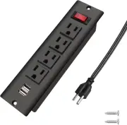 Recessed Power Strip with USB Flush Mount Power Outlet Built in Desktop Power Ex