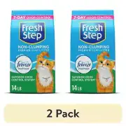 (2 pack) Fresh Step Non-Clumping Scented Premium Cat Litter with Febreze Freshn