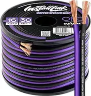 Install Link 16 AWG Gauge Speaker Wire Cable (OFC) Stereo, Car or Home Theater (30 Feet)