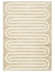 [Miss Amara] Sloan Curve Pattern Washable Rug in Beige