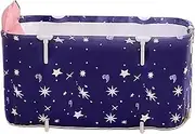 Folding Bathtub, Compact Folding Soaking Tub, Portable Bathtub with Drain Valve, Robust Waterproof Construction, Space-Efficient Foldable Design