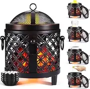Electric Oil Burner, 4-in-1 Fireplace Oil Burner for Scented Wax, Candle, Fragrance Oil, Electric Wax Warmer, Aroma Diffuser, Fragrance Oil Lamp, Scented Wax Lamp, Electric Aroma Lamp for Office,