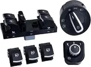 Window Mirror Headlight Switch Headlight Fog Lamp Button Set for Volkswagen for Jetta Mk5 for Golf 5 6 for Passat B6 B7 CC 6PC Switches and relays