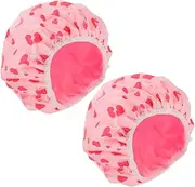 BESTYASH Long Hair Shower Cap Double-layered Bath Cap Reusable for Women Girls Elastic for Home Use