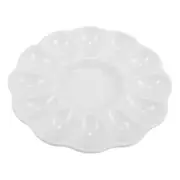 Egg Platter Ceramic Deviled Egg Tray Catering Platter Eggs Serving Tray White 20.70X20.70X2.80CM