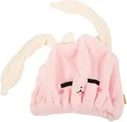 DECOMELODY Microfiber Hair Drying Towel Wrap Cute Ear Design Ultra Absorbent Hair Cap for Quick Drying Soft and Convenient for Bath and Shower Use