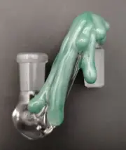 14mm Minty Green Honey Drip Glass Drop Down Attachment Adapter