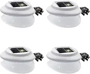 Solar Fence Gutter Lights, 9 LED Solar Powered Garden Outdoor Lights Waterproof Security Lamp for Outdoor Garden Fence Wall Lobby Pathway (White 4 Pack)