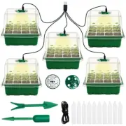 Seed Starter Tray with Grow Light, 5 Packs Plant Starter Tray Seedling Starte...