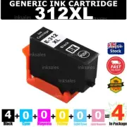 4x 312XL Black Generic Ink Cartridge For Epson XP-8500 XP-8600 XP-8700 XP-15000