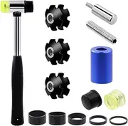Mardatt 15Pcs Bike Bicycle Fork Star Nut Setting Installer Tool Includes 5 Sizes Bike Carbon Fiber Headset Spacer, Star Nuts, Rubber Hammer and Screws for Bicycle Repair (3mm 5mm 10mm 15mm 20mm)