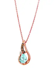 Le Vian 14K Rose Gold 1.13 ct. tw. Diamond & Blue Topaz Pendant Necklace