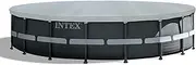 INTEX 28041E Deluxe Pool Cover: for 18ft Round Ultra XTR Pools – Includes Rope Tie – UV-Resistant – 8in Overhang – Snug Fit