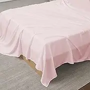Queen Flat Sheet Only - Ultra Soft & Breathable Brushed Microfiber Top Sheet Only for Queen Beds, Queen, Pale Pink