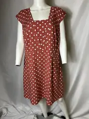 NWT Bravissimo Brand Size 14 Polka Dot Dress Rust & White