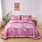 Bedspread Coverlet Set Double/Queen/King Bed Patchwork Quilted 100 Cotton Floral