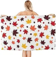 AFHYZY Leaves Microfiber Beach Towels for Adults Sand Free Travel Towel Large Quick Dry Lightweight Oversized Bath Towels Absorbent Gym Shower Towels for Camping Blanket